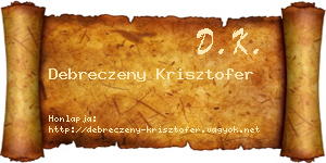 Debreczeny Krisztofer névjegykártya
